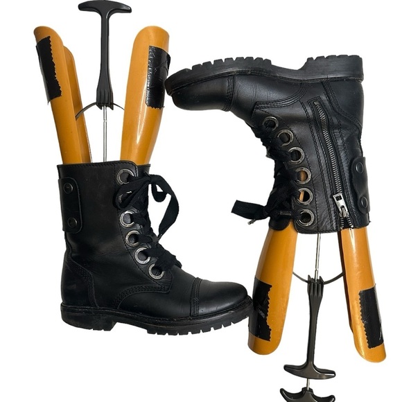 Zadig & Voltaire Joe Black Ankle Zip Combat Military Gothic Punk Boots Fit main image 7